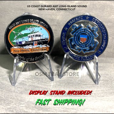 US COAST GUARD ANT LONG ISLAND SOUND NEW HAVEN CHALLENGE COIN USCG 1.75" w/Stand