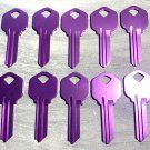10 Kwikset KW-1 PURPLE Lightweight Aluminum Titanium Key Blanks