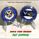 USAF GLOBAL STRIKE & COMBAT SUPPORT ELLSWORTH AFB 1.75" Challenge Coin w Stand