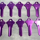 Schlage SC-1 - 10 PACK PURPLE Lightweight Aluminum Titanium Key Blanks