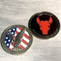 US ARMY 34TH INFANTRY DIVISION "RED BULL" Challenge Coin w Stand