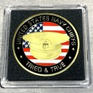 UNITED STATES NAVY Challenge Coin "CHIEFS" CPO TRIED AND TRUE with Case