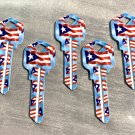 5X PUERTO RICO FLAG Uncut NEW House Key Blank-HOME HOUSE KEYS KWIKSET KW-1