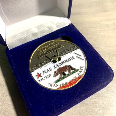 NAS LEMOORE CA-CHALLENGE COIN Master Jet Base CHALLENGE COIN 1.75" w/Box USN