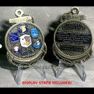NAVY CHINHAE CHIEFS MESS ANCHOR 3" MEDALLION CHALLENGE COIN-Beautiful! w stand!