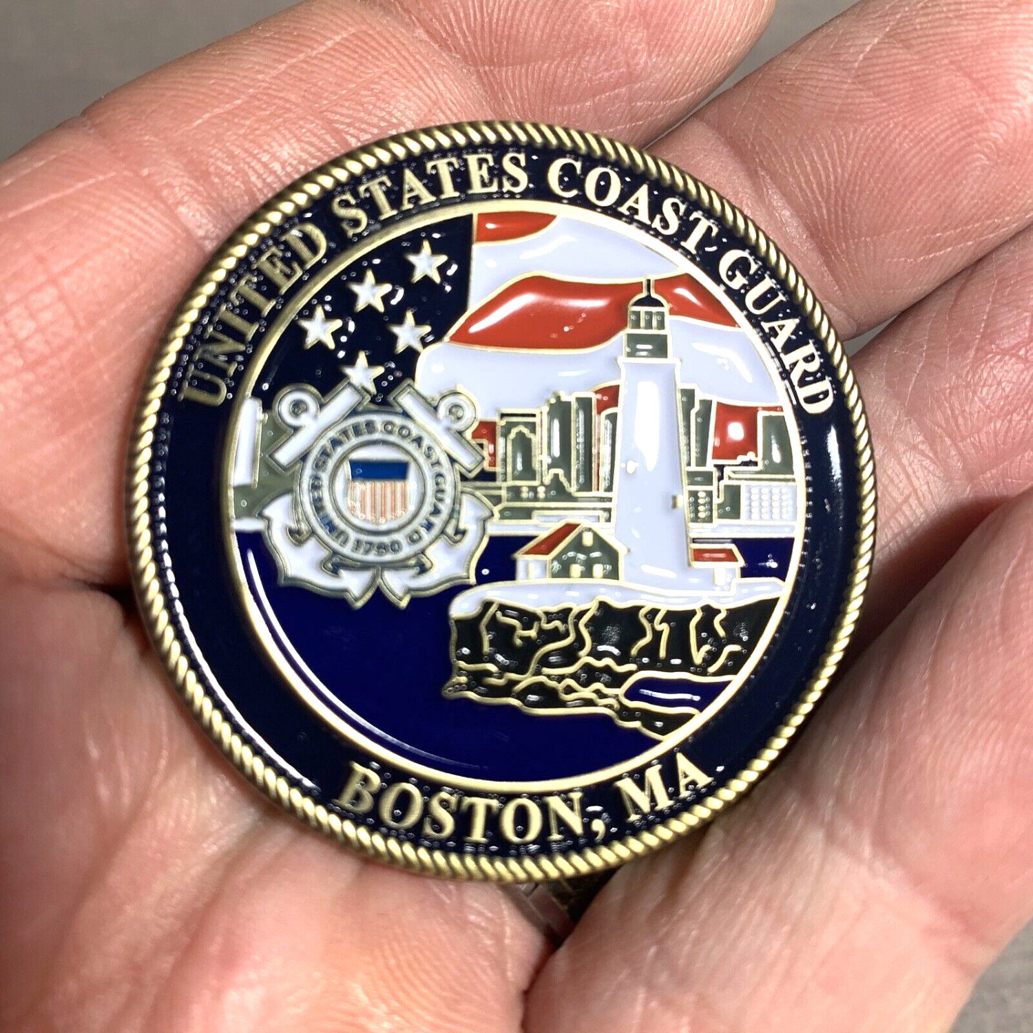 Us Coast Guard Base Boston Ma Challenge Coin Uscg Large 1 75 W Box