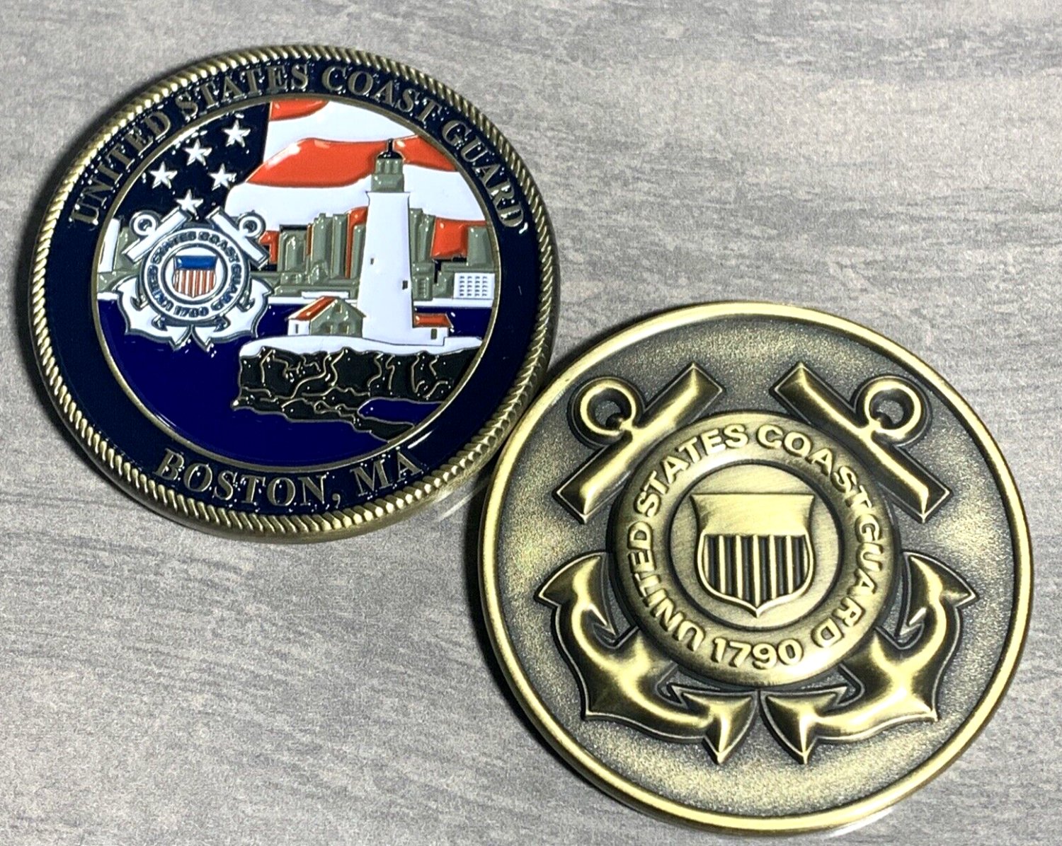 US COAST GUARD BASE BOSTON MA CHALLENGE COIN USCG Large 1.75