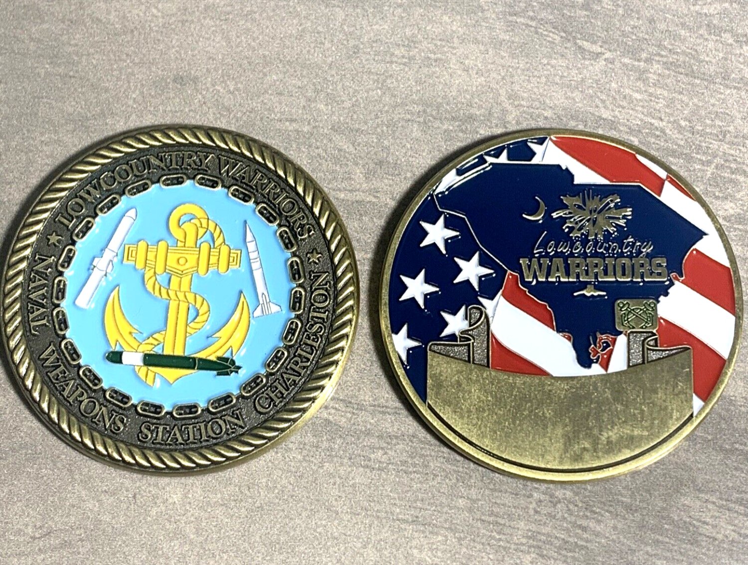 NAVAL WEAPONS STATION CHARLESTON Lowcountry Warriors Challenge Coin 1. ...