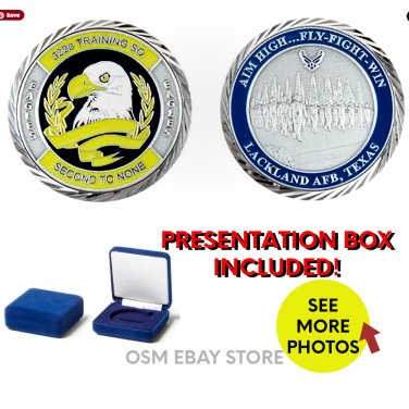 USAF LACKLAND AFB TEXAS 322D TRAINING SQUADRON 1.75" Challenge Coin w BOX