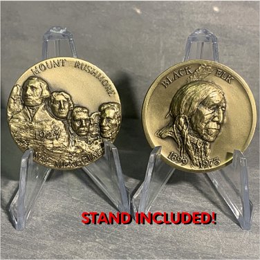MT RUSHMORE NATIONAL MEMORIAL 1927 BRONZE Challenge Coin 1.5" with STAND