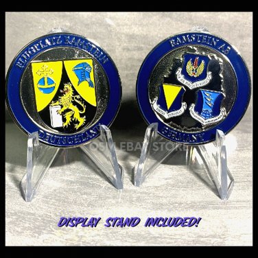 Flugplatz Ramstein Air Base GERMANY USAF EUROPE 1.75" CHALLENGE COIN with Stand