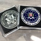 FBI Challenge Coin SILVER Federal Bureau Of Investigation United States w Case