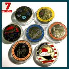 IRAQ/AFGHANISTAN VETS CHALLENGE COIN LOT OF 7-OPERATION NEW DAWN-FREEDOM