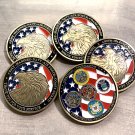 *SPECIAL OFFER* LOT OF 5 US Military Eagle Challenge Coin "THANK YOU" ARMY-NAVY
