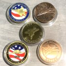 USAF F-15 F-16 F-22 F-35 F-117 STEALTH CHALLENGE COIN LOT OF 5-GREAT SET!