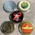 5 Challenge Coin Lot Mixed Military-SPECIAL FORCES ARMY-NAVY  Offers Accepted