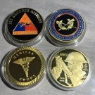 US ARMY CHALLENGE COIN LOT OF 4-1ST ARMORED-100 YR-MEDIC-JAG Offers Accepted