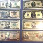 10X Gold Flake Banknotes Assorted  Perfect GIFTS-Bills of the Past & Present