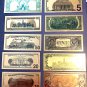 10X Gold Flake Banknotes Assorted Perfect GIFTS-Bills of the Past & Present