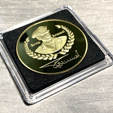 WW2 Erwin Rommel "The Dessert Fox" Germany CHALLENGE COIN w Case New