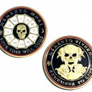 Tempus Fugit Memento Mori Challenge Coin Skull & Stars Pocket Coin