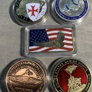 5 Challenge Coin Lot Mixed Military-KNIGHTS TEMPLAR IWO Jima Offers Accepted