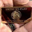 DON'T TREAD ON ME 2nd Amendment Challenge Coin BAR -BRAND NEW With Case!