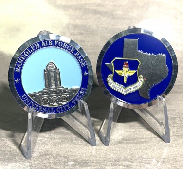 RANDOLPH AFB UNIVERSAL CITY TEXAS TAJMAHAL 1.75" CHALLENGE COIN With Stand!!