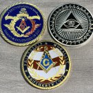 3 Challenge Coin Lot US MILITARY VETERAN-FREEMASON Brotherhood