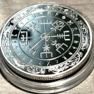 Norse Viking Rune Vegvisir Compass Challenge Coin Silver Plated