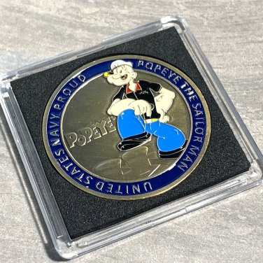 USN POPEYE The Sailor Man USN Proud Challenge Coin w/case IN STOCK! SHIPS FAST!
