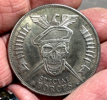 ARMY SPECIAL FORCES SKULL Challenge Coin Novelty Lucky Heads Tails IN STOCK!