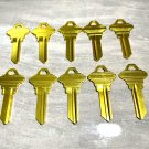 10 PACK Schlage SC-1 Shiny Gold Lightweight Aluminum Titanium Key Blanks