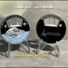 THULE AFB Challenge Coin Northernmost 2” Greenland Space Force w Stand