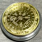Norse Viking Rune Vegvisir Compass Challenge Coin Gold Plated