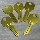 5 Kwikset KW-1 SHINY GOLD Lightweight Aluminum Titanium Key Blanks