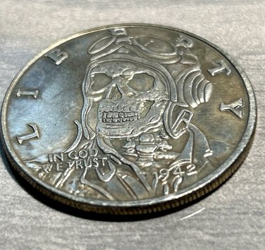 SKULL PILOT Challenge Coin Novelty Lucky Heads Tails IN STOCK! SHIPS IN 24HRS!
