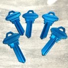 5 PACK Schlage SC-1 Blue Turquoise Lightweight Aluminum Titanium Key Blanks