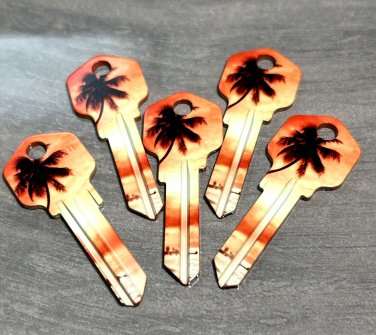 5X PALM TREE-BEACH HOUSE Uncut NEW Key Blank-HOUSE KEYS KWIKSET KW-11 6 PIN