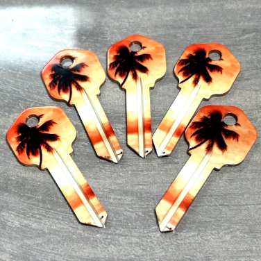 5X PALM TREE-BEACH HOUSE Uncut NEW Key Blank-HOUSE KEYS KWIKSET KW-1