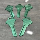 5 PACK Schlage SC-1 GREEN Lightweight Aluminum Titanium Key Blanks