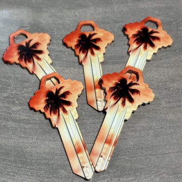 5X PALM TREE-BEACH HOUSE Uncut NEW Key Blanks-HOUSE KEYS SCHLAGE SC-1-FAST SHIP!