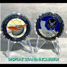 EDWARDS AIR FORCE BASE HOME OF THE SONIC BOOM 1.75" CHALLENGE COIN With STAND!