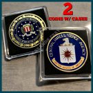 CIA & FBI Gold Plated Challenge Coin Lot-Collectible-SPECIAL OFFER!! WITH CASES!