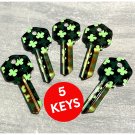 5X LUCKY CLOVER Uncut NEW House Key Blank-HOME HOUSE KEYS KWIKSET KW-1