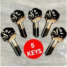 5X MUSIC Uncut NEW House Key Blank-HOME HOUSE KEYS KWIKSET KW-1