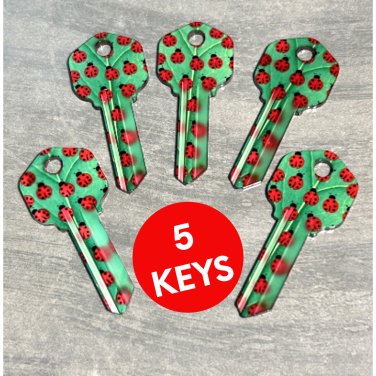 5X LADYBUG Uncut NEW House Key Blank-HOME HOUSE KEYS KWIKSET KW-1