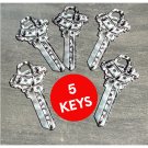 5X-$100 MONEY KEYS Uncut NEW House Key Blanks HOUSE SCHLAGE SC-1