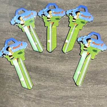5X-FUNNY GOLF "FOUR" KEYS Uncut NEW House Key Blanks HOUSE SCHLAGE SC-1