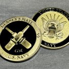 US NAVY GUNNER'S MATE (GM) Challenge Coin IN STOCK-SHIPS IN 24 HRS!